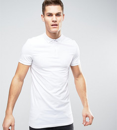 Белая обтягивающая футболка-поло удлиненного кроя ASOS TALL - Белый