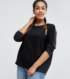 Лонгслив с контрастными меланжевыми вставками ASOS CURVE - Черный