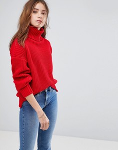 Джемпер крупной вязки с высоким воротом Glamorous - Красный