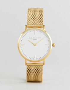 Золотистые часы с прозрачным циферблатом Elie Beaumont - Золотой
