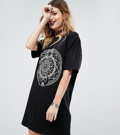 Платье-футболка с принтом знаков зодиака Rokoko - Черный