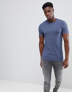 Синяя обтягивающая футболка Burton Menswear - Синий