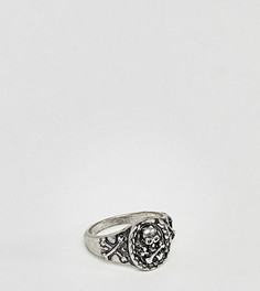 Серебристое кольцо-печатка с черепом Reclaimed Vintage эксклюзивно для ASOS - Серебряный