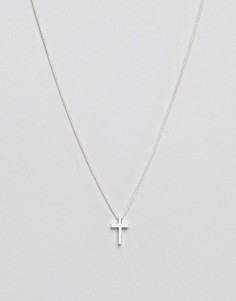 Серебристое ожерелье с подвеской-крестом ASOS - Серебряный