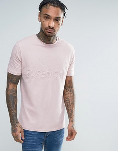 Розовая футболка с тисненной надписью Superior River Island - Розовый