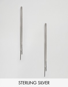 Серебряные серьги с длинными цепочками Fashionology - Серебряный