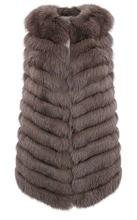 Удлиненный жилет из меха песца Virtuale Fur Collection