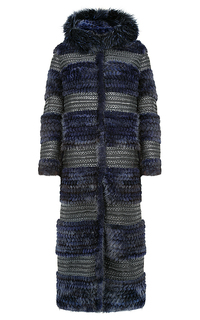 Комбинированная шуба из вязаного меха норки Virtuale Fur Collection