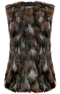 Жилет из меха серебристо-черной лисы Virtuale Fur Collection