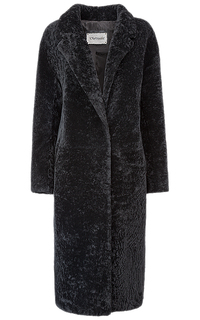 Пальто из овчины с английским воротником Virtuale Fur Collection