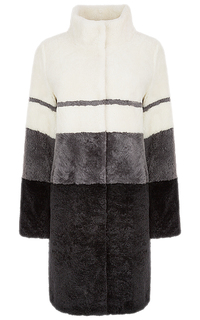 Пальто из овчины с воротником-стойкой Virtuale Fur Collection