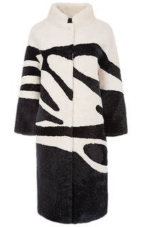 Пальто из овчины с отделкой натуральной кожей Virtuale Fur Collection