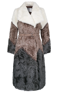 Шуба из меха козлика с поясом Virtuale Fur Collection