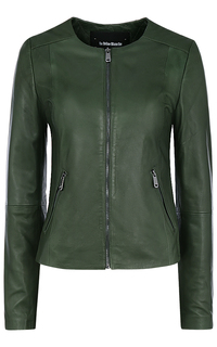 Зеленая кожаная куртка La Reine Blanche