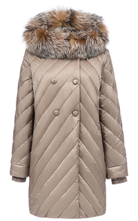 Пальто с отделкой мехом лисы Laura Bianca