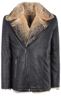 куртка из натуральной кожи на подкладе из меха лисы Vericci