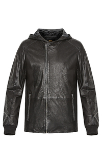Кожаная куртка с капюшоном Urban Fashion for men