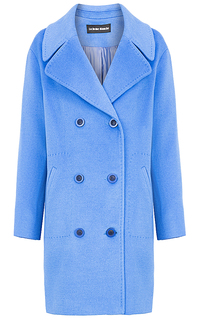 Полушерстяное двубортное пальто La Reine Blanche