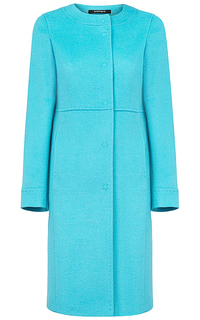Голубое шерстяное пальто Pompa