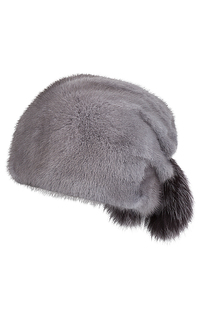 шапка из меха норки и лисы Slava Furs
