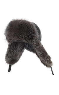 мужская шапка-ушанка с мехом енота Polina Furs