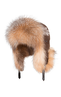 женская шапка-ушанка с мехом лисы Polina Furs
