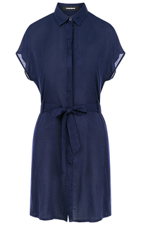 Синее платье с поясом La Reine Blanche