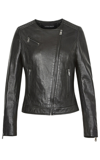 Кожаная куртка без воротника La Reine Blanche