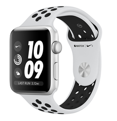 Умные часы APPLE Watch Series 3 Nike+ 42mm Silver Aluminium Sports Strap Platinum-Black MQL32RU/A