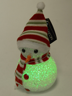 Новогодний сувенир Neon-Night Снеговик 17cm LED RGB 513-018