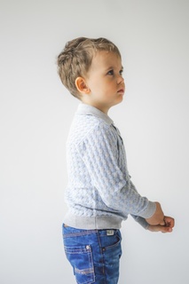 Серо-голубой джемпер с узором Bubbles