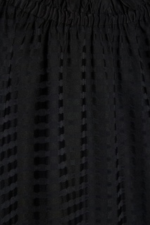 Черное шелковое платье с оборками Ivka