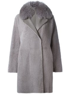 двубортное пальто из овчины Guy Laroche Vintage