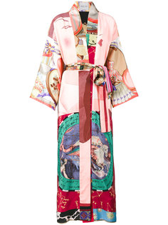 длинное пальто-кимоно с узорами Rianna + Nina