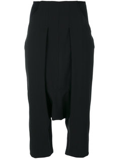 укороченные брюки с заниженным шаговым швом  Rick Owens