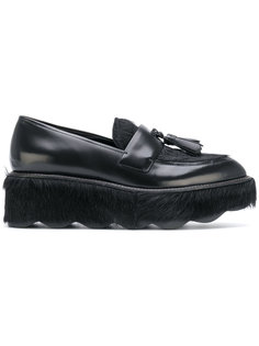 мокасины с лисьим мехом Prada