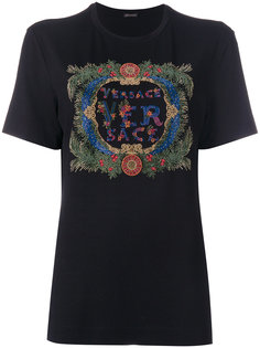 футболка с логотипом с кристаллами Versace