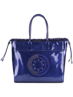 сумка-тоут с вышитым логотипом и шнурком  Versace Jeans