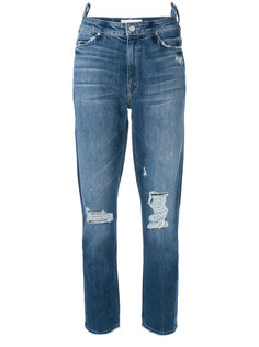 укороченные джинсы с потертой отделкой  Mother