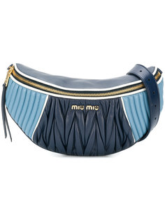 двухцветная сумка на пояс Miu Miu