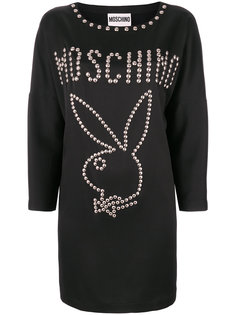 платье-футболка с заклепками Playboy  Moschino