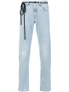 джинсы с потертой отделкой Off-White