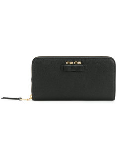 bow detail continental wallet Miu Miu
