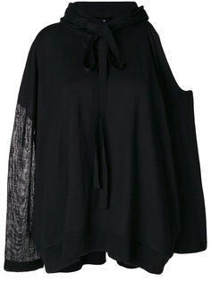 cold shoulder hoodie  Ann Demeulemeester Blanche