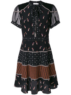 georgette tie neck dress Coach