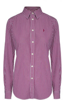 Приталенная хлопковая блуза в полоску Polo Ralph Lauren