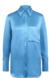 Однотонная шелковая блуза с накладным карманом Victoria by Victoria Beckham