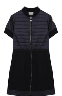 Шерстяное платье на молнии с отделкой Moncler Enfant