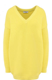 Хлопковый пуловер свободного кроя с V-образным вырезом Balenciaga