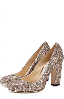 Туфли Bille 100 с глиттером на устойчивом каблуке Jimmy Choo